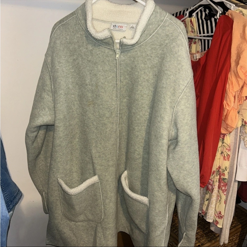 Denim&Co Light Gray Fleece Jacket